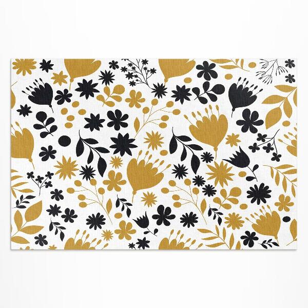 Tapis vinyle d’extérieur Illustration de fleurs et de feuilles dans une prairie