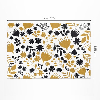 Tapis vinyle d’extérieur Illustration de fleurs et de feuilles dans une prairie