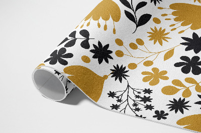 Tapis vinyle d’extérieur Illustration de fleurs et de feuilles dans une prairie