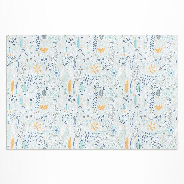 Tapis vinyle d’extérieur Fleurs sauvages aux couleurs pastel
