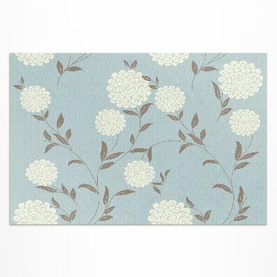 Tapis vinyle d’extérieur Grands chrysanthèmes blancs sur fond pastel