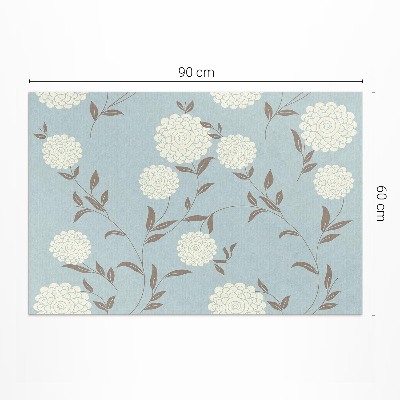 Tapis vinyle d’extérieur Grands chrysanthèmes blancs sur fond pastel