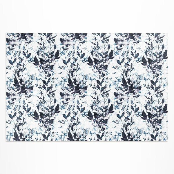 Tapis vinyle d’extérieur Feuilles de vigne indigo à l'aquarelle