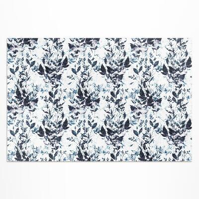 Tapis vinyle d’extérieur Feuilles de vigne indigo à l'aquarelle