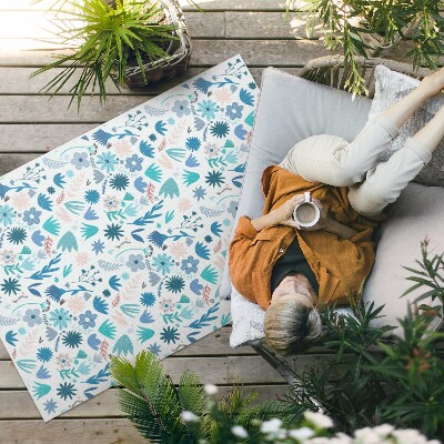 Tapis vinyle d’extérieur Fleurs et plantes bohèmes pastel