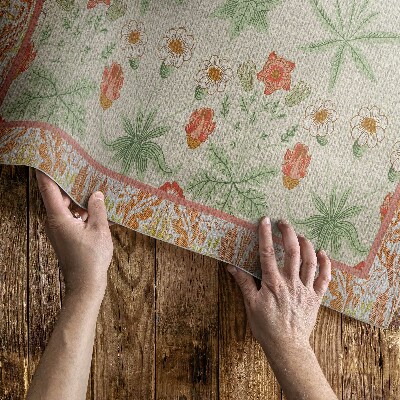 Tapis vinyle d’extérieur Motif floral dans un cadre