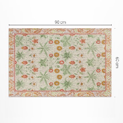 Tapis vinyle d’extérieur Motif floral dans un cadre