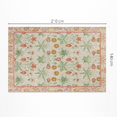 Tapis vinyle d’extérieur Motif floral dans un cadre