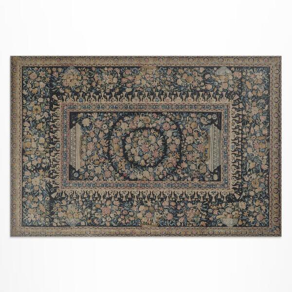 Tapis vinyle d’extérieur Motif végétal décoratif de style ancien