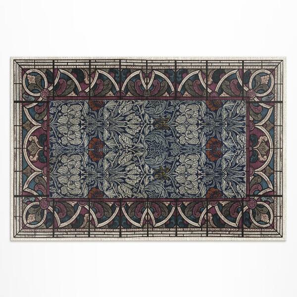 Tapis vinyle d’extérieur Vitraux rouges gothiques