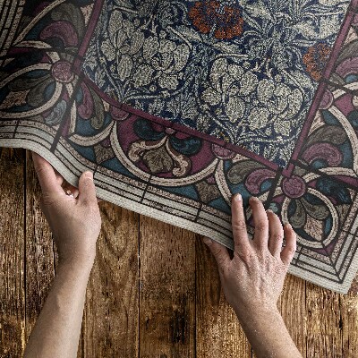 Tapis vinyle d’extérieur Vitraux rouges gothiques