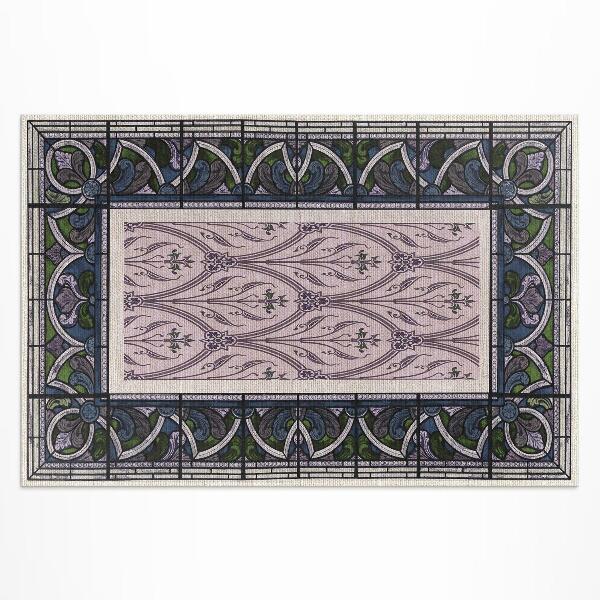 Tapis vinyle d’extérieur Vitraux violets gothiques