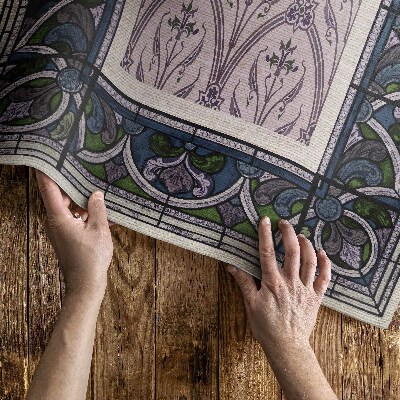 Tapis vinyle d’extérieur Vitraux violets gothiques