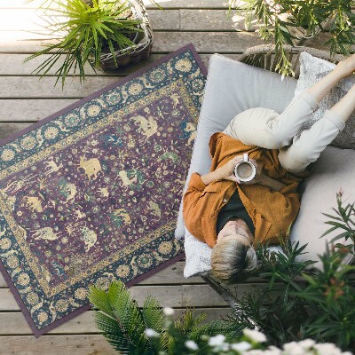 Tapis vinyle d’extérieur Animal en soie antique