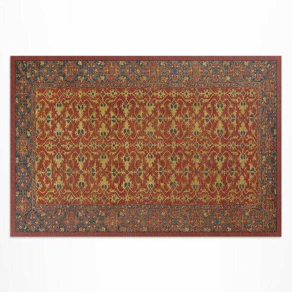 Tapis vinyle d’extérieur Motif rétro rouge bleu et jaune