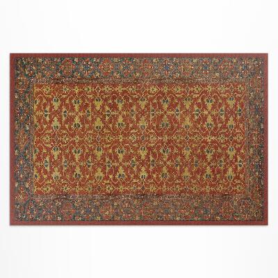 Tapis vinyle d’extérieur Motif rétro rouge bleu et jaune