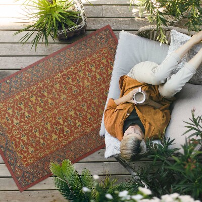 Tapis vinyle d’extérieur Motif rétro rouge bleu et jaune