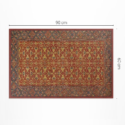 Tapis vinyle d’extérieur Motif rétro rouge bleu et jaune