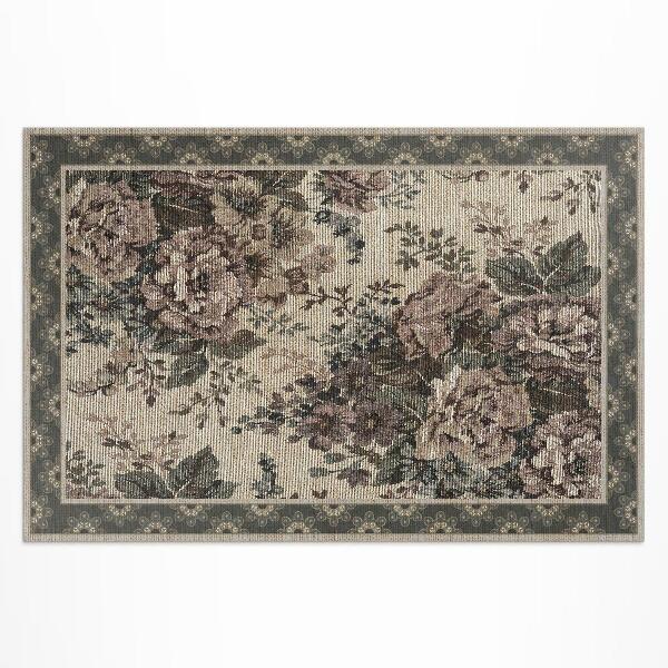 Tapis vinyle d’extérieur Illusion de tissu floral