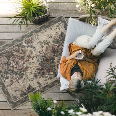 Tapis vinyle d’extérieur Illusion de tissu floral