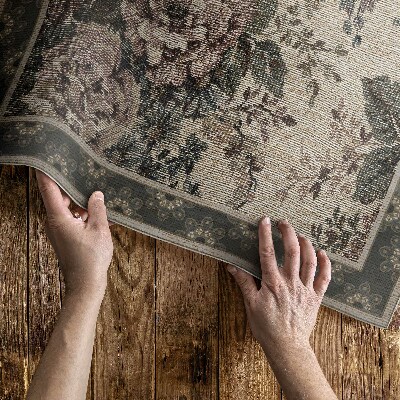 Tapis vinyle d’extérieur Illusion de tissu floral