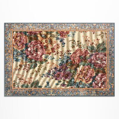 Tapis vinyle d’extérieur Motif floral décoratif de style rétro