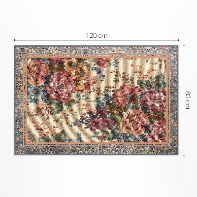 Tapis vinyle d’extérieur Motif floral décoratif de style rétro