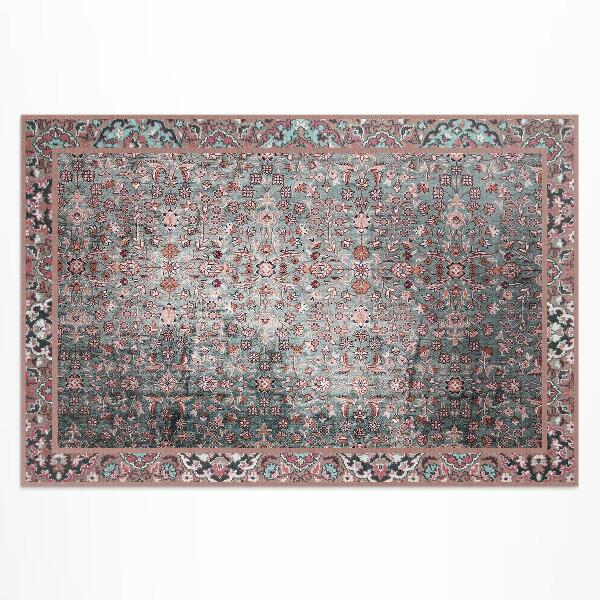 Tapis vinyle d’extérieur Motif floral rétro vieilli