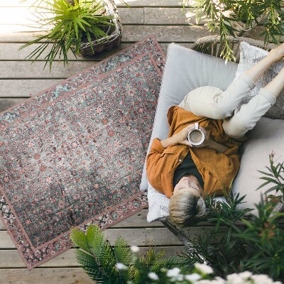 Tapis vinyle d’extérieur Motif floral rétro vieilli