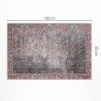 Tapis vinyle d’extérieur Motif floral rétro vieilli