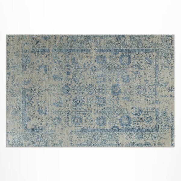 Tapis vinyle d’extérieur Motif floral bleu délavé