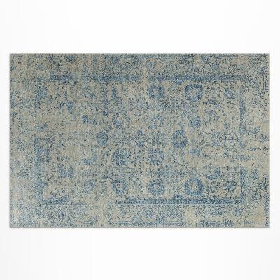 Tapis vinyle d’extérieur Motif floral bleu délavé