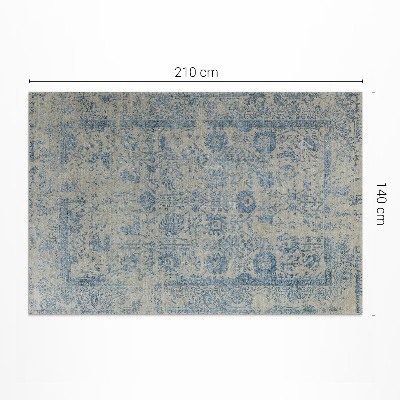 Tapis vinyle d’extérieur Motif floral bleu délavé