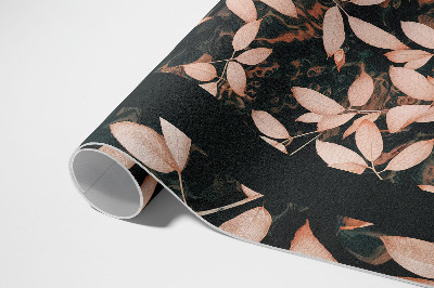Tapis vinyle d’extérieur Motif végétal rétro bohème avec feuilles d'automne