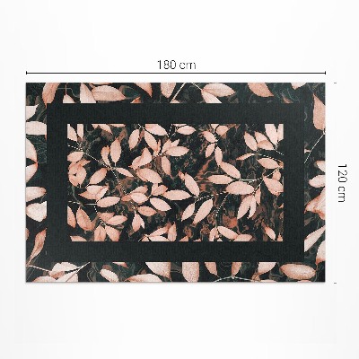 Tapis vinyle d’extérieur Motif végétal rétro bohème avec feuilles d'automne