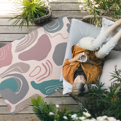 Tapis vinyle d’extérieur Taches bohèmes abstraites aux formes pastel