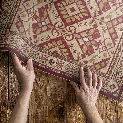 Tapis vinyle d’extérieur Motif décoratif dans un style vintage ancien