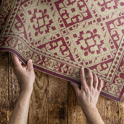 Tapis vinyle d’extérieur Motif régulier dans un style vintage ancien