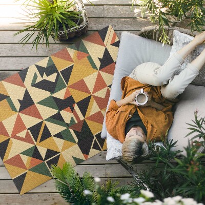 Tapis vinyle d’extérieur Abstraction rétro géométrique colorée