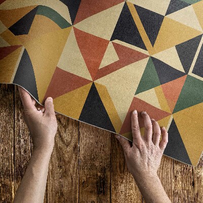 Tapis vinyle d’extérieur Abstraction rétro géométrique colorée