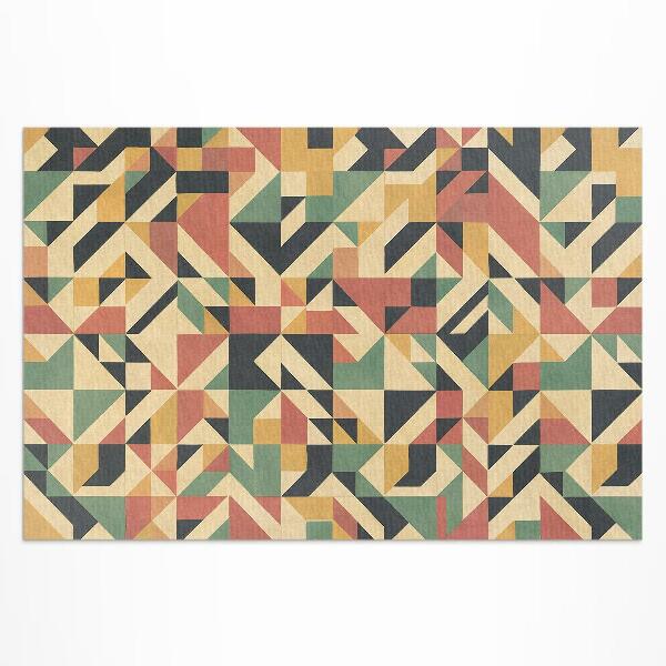 Tapis vinyle d’extérieur Abstraction colorée de triangles et de carrés