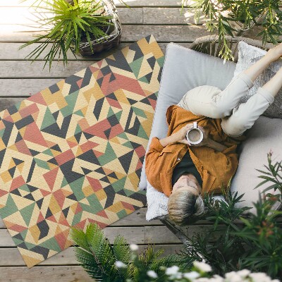 Tapis vinyle d’extérieur Abstraction colorée de triangles et de carrés