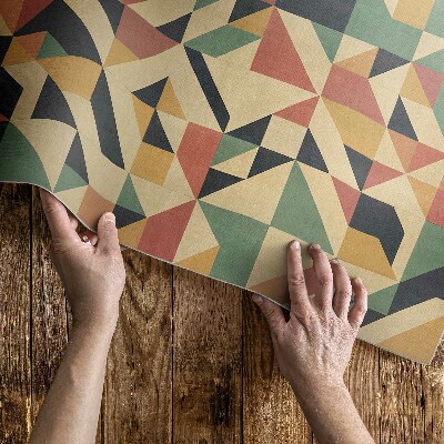 Tapis vinyle d’extérieur Abstraction colorée de triangles et de carrés