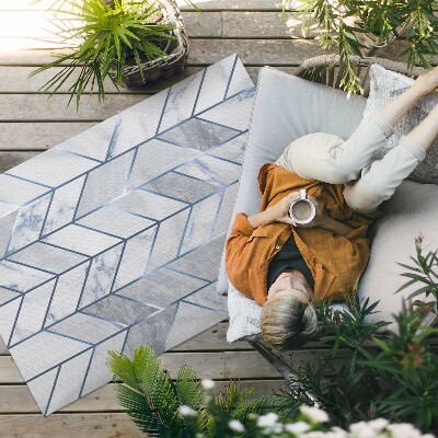 Tapis vinyle d’extérieur Lignes géométriques marbre clair glamour