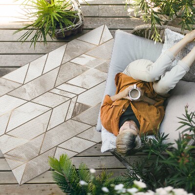Tapis vinyle d’extérieur Lignes régulières sur pierre glamour en marbre