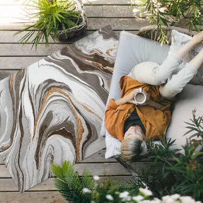 Tapis vinyle d’extérieur Abstraction décorative glamour en marbre
