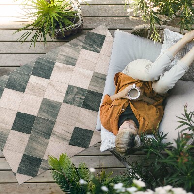 Tapis vinyle d’extérieur Carreaux carrés de mosaïque en pierre et marbre