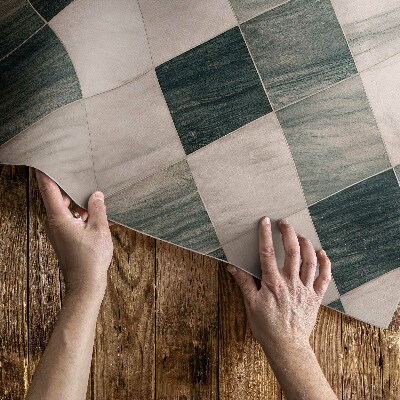 Tapis vinyle d’extérieur Carreaux carrés de mosaïque en pierre et marbre