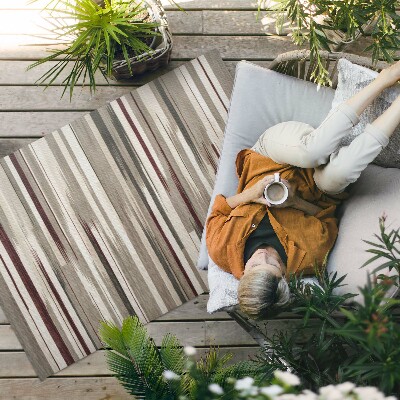 Tapis vinyle d’extérieur Rayures abstraites peintes style bohème vieilli