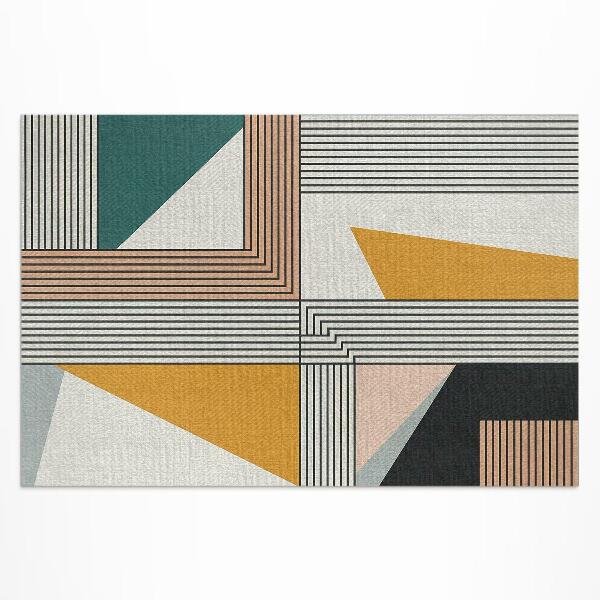 Tapis vinyle d’extérieur Abstraction géométrique linéaire du Bauhaus